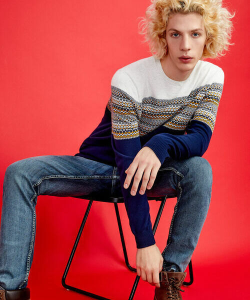 

Джемпер с жаккардом, Темно-синий