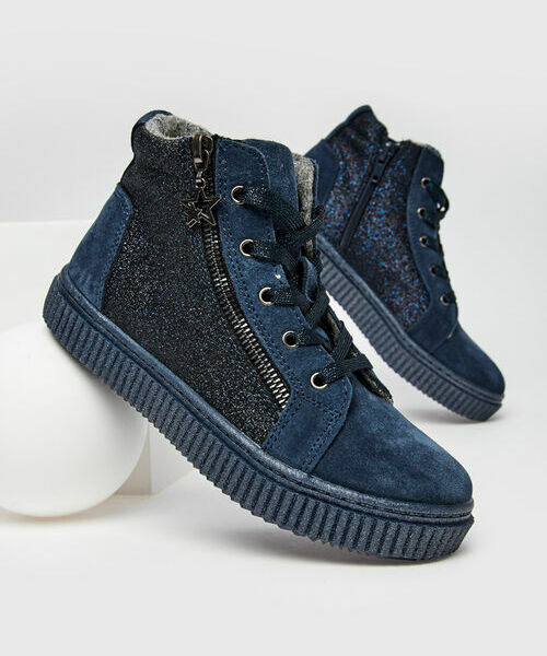 

Кожаные ботинки для девочек, Темно-синий