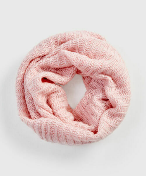 

Шарф-снуд из риба, Розовый