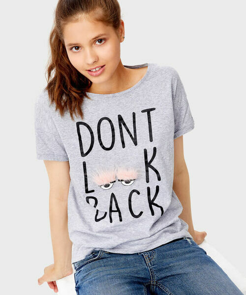 

Футболка с принтом, Светло-серый