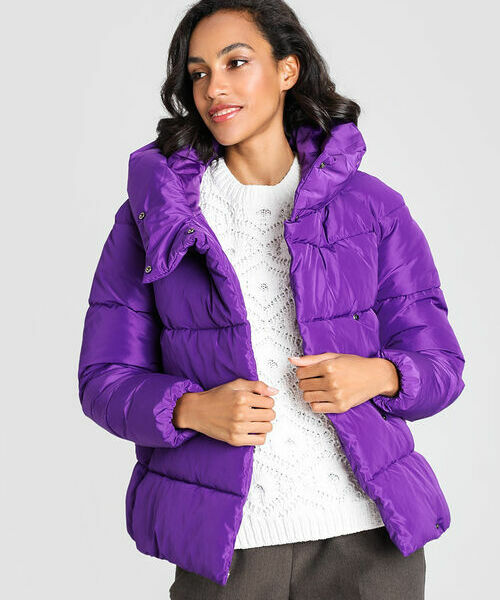 

Короткий пуховик с капюшоном, Фиолетовый