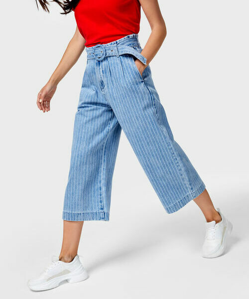 

Широкие джинсы с поясом, Голубой