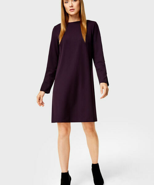 

Платье с декором из жемчуга, Темно-баклажановый