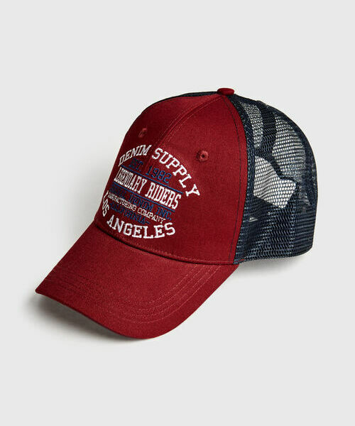 

Кепка с вышивкой и сеткой, Винный