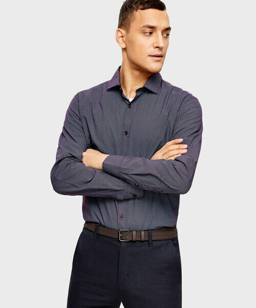 

Рубашка с микропринтом, Винный