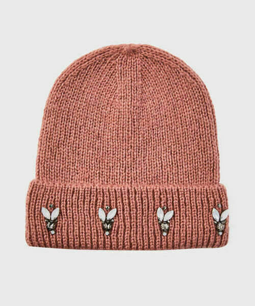 

Шапка с декором, Пыльно-розовый