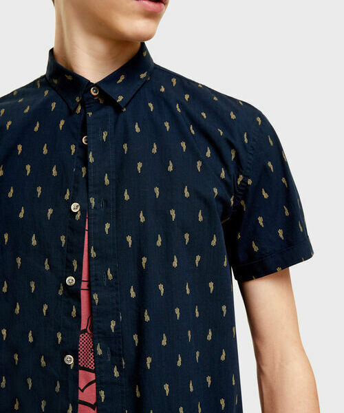 

Рубашка с принтом, Темно-синий