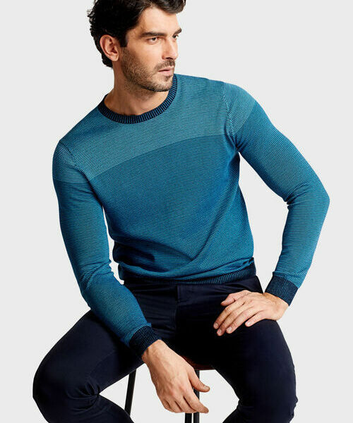 

Джемпер в многоцветную полоску, Сине-зеленый